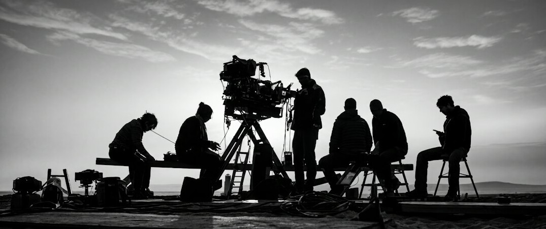 film crew shooting outdoors