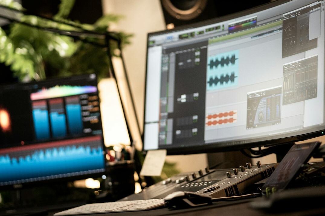 video editor at computer