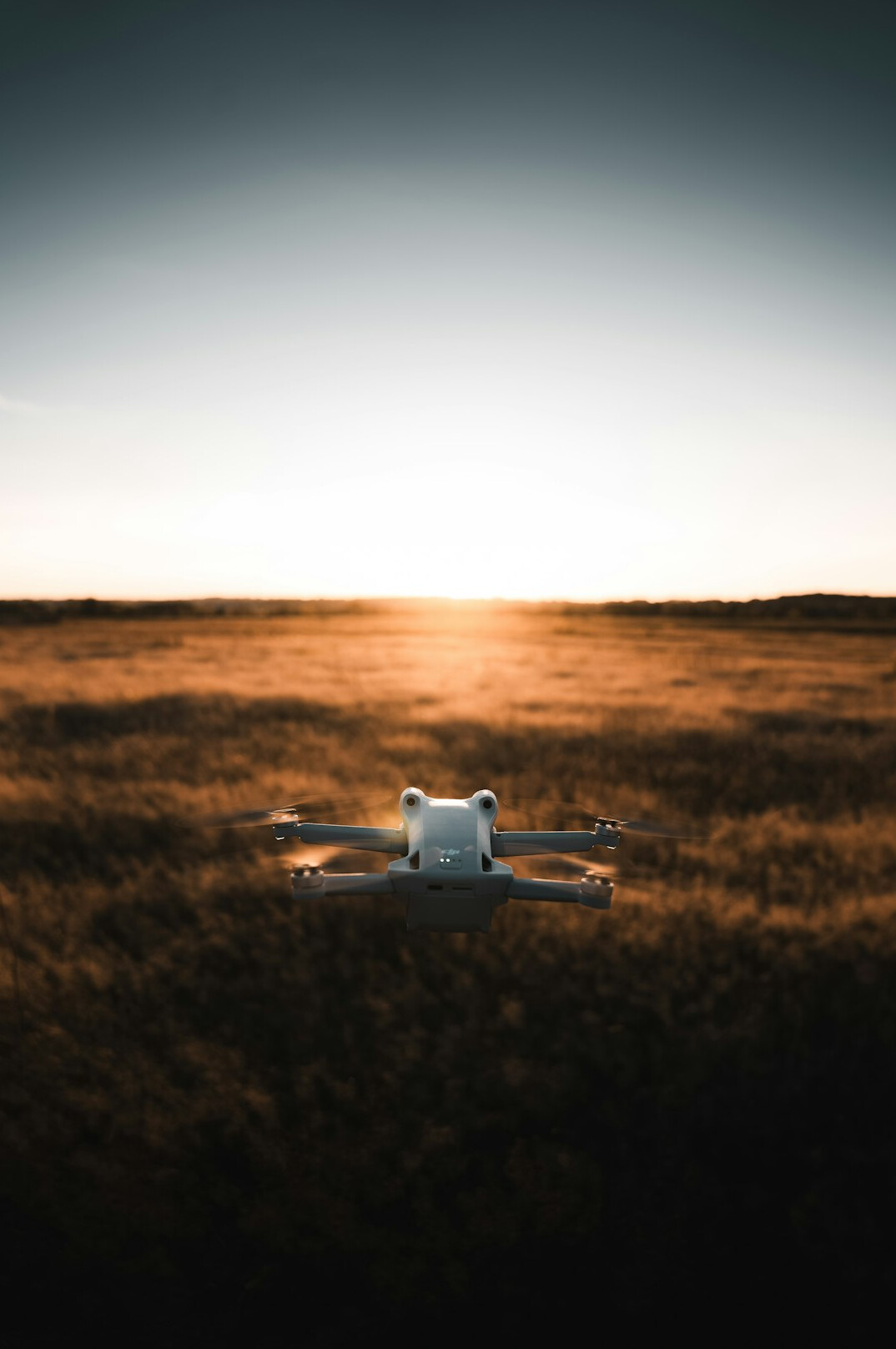 drone flying over landscape