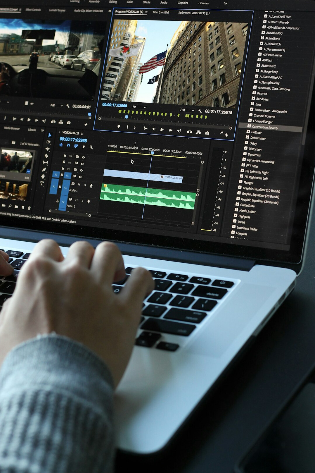video editing software interface