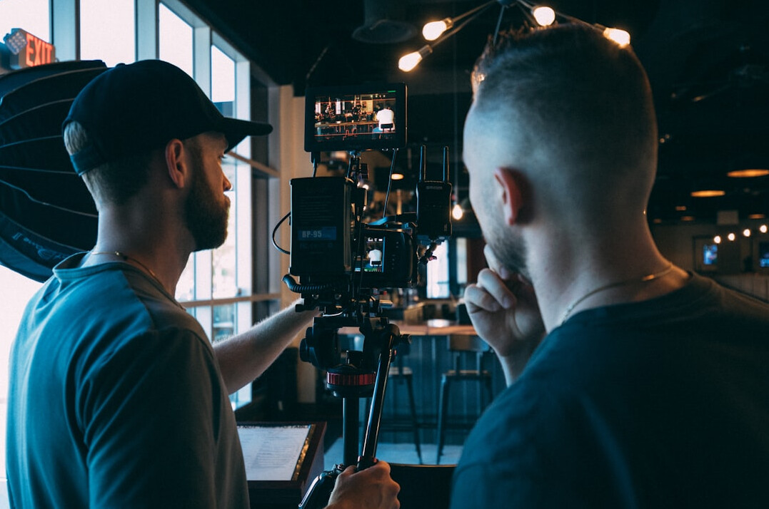 team reviewing footage